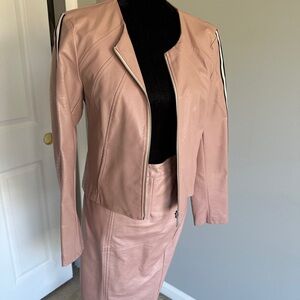 Women's Pink Vegan Leather Suit. Size Small